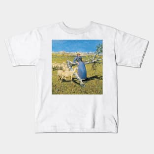 High Noon in the Alps by Giovanni Segantini Kids T-Shirt